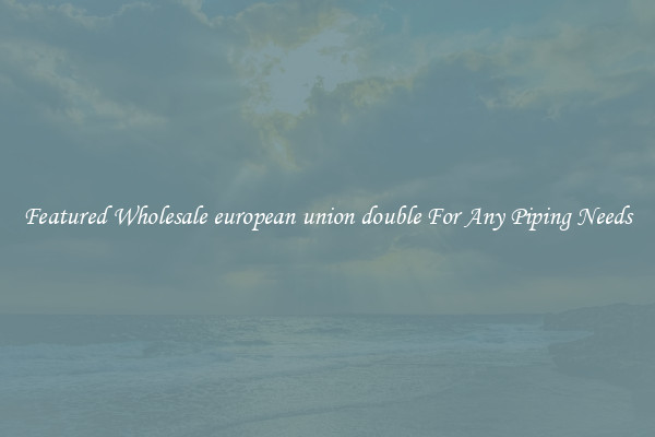 Featured Wholesale european union double For Any Piping Needs
