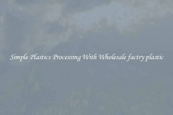 Simple Plastics Processing With Wholesale factry plastic