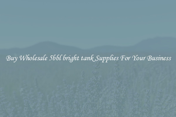 Buy Wholesale 5bbl bright tank Supplies For Your Business