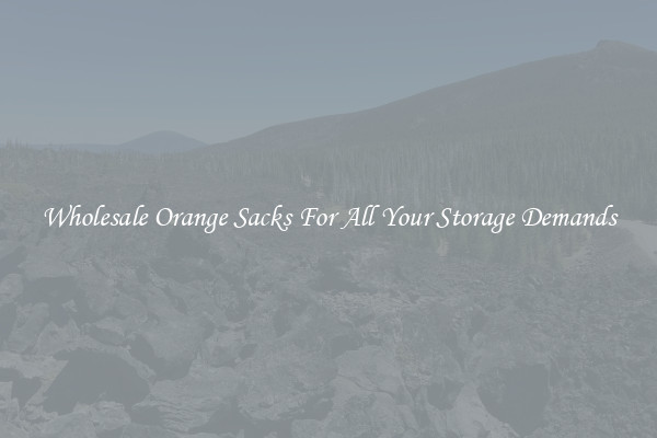 Wholesale Orange Sacks For All Your Storage Demands