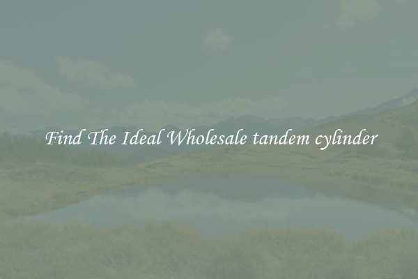 Find The Ideal Wholesale tandem cylinder