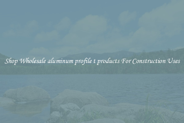 Shop Wholesale aluminum profile t products For Construction Uses