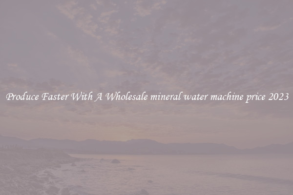 Produce Faster With A Wholesale mineral water machine price 2023