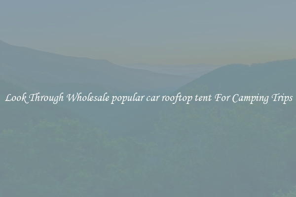Look Through Wholesale popular car rooftop tent For Camping Trips